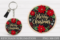 Christmas Keychain Sublimation. Christmas Keychain Design Product Image 1