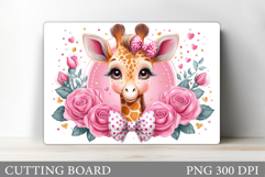 Giraffe Cutting Board Design. Giraffe Flowers Cutting Board Product Image 1