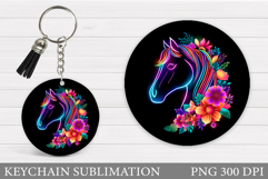 Horse Keychain Design. Horse Sublimation Product Image 1