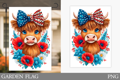 Patriotic Cow Garden Flag. Patriotic Garden Flag Sublimation Product Image 1