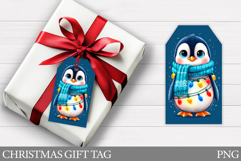 Christmas Penguin Gift Tag. Christmas Gift Tag Printable Product Image 1