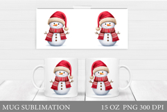 Cute Snowman Mug Design. Christmas Mug Sublimation Product Image 1