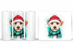 Christmas Dog Tumbler Design. Christmas Tumbler Sublimation Product Image 2