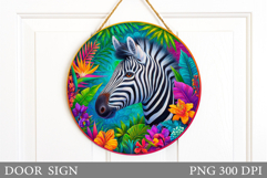 Zebra Door Sign Design. Zebra Sublimation Product Image 1