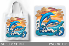 Dolphin Tote Bag Design. Dolphin Sublimation Product Image 1