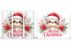 Christmas Sloth Tumbler. Christmas Tumbler Sublimation Product Image 2