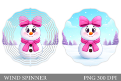 Cute Snowman Wind Spinner. Christmas Wind Spinner Design Product Image 1