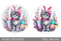 Easter Cat Wind Spinner Design. Easter Wind Spinner Product Image 1