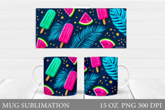 Tropical Mug Sublimation. Watermelon Mug Design Product Image 1