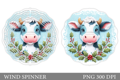 Christmas Cow Wind Spinner. Christmas Wind Spinner Design Product Image 1