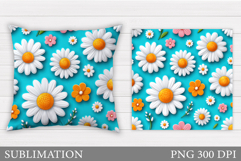 Daisy Flowers Pillow Sublimation. Flowers Sublimation Product Image 1