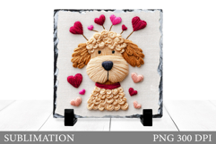 Crochet Dog Sublimation. Valentines Dog Slate Design Product Image 1