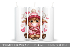 Valentines Cow Tumbler. Valentines Tumbler Sublimation Product Image 1