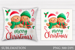 Gingerbread Pillow Design. Christmas Pillow Sublimation Product Image 1