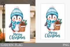 Penguin Garden Flag. Christmas Garden Flag Sublimation Product Image 1