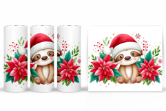 Christmas Sloth Tumbler. Christmas Tumbler Sublimation Product Image 2