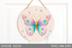 Butterfly Door Sign Sublimation. Summer Door Sign Design Product Image 1