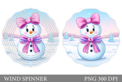 Cute Snowman Wind Spinner. Christmas Wind Spinner Design Product Image 1