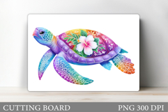 Sea Turtle Cutting Board. Sea Turtle Sublimation Product Image 1