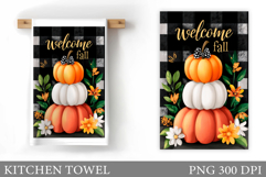 Pumpkin Kitchen Towel. Fall Kitchen Towel Sublimation Product Image 1