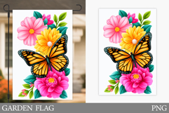 Butterfly Garden Flag Design. Summer Garden Flag Sublimation Product Image 1