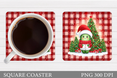 Christmas Pickle Coaster. Christmas Coaster Sublimation Product Image 1