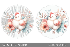 Chicken Wind Spinner Design. Chicken Flowers Wind Spinner Product Image 1