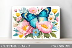 Butterfly Cutting Board. Flowers Cutting Board Sublimation Product Image 1