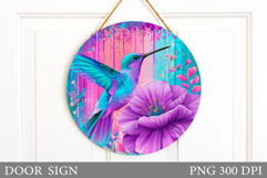Hummingbird Door Sign Design. Hummingbird Sublimation Product Image 1