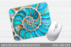 Seashell Mouse Pad Design. Seashell Sublimation Product Image 1