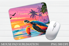 Turtle Mouse Pad Design. Sea Turtle Sublimation Product Image 1