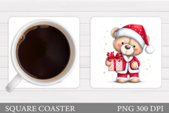 Christmas Bear Coaster Design. Christmas Coaster Sublimation Product Image 1