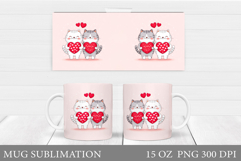 Valentines Cat Mug Design. Valentines Mug Sublimation Product Image 1