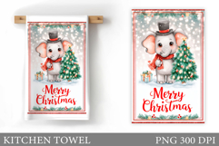 Cute Elephant Kitchen Towel. Christmas Kitchen Towel Design Product Image 1