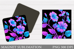 Flowers Magnet Sublimation. Floral Magnet Design Product Image 1