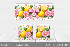 Lemons Mug Design. Summer Mug Sublimation Product Image 1