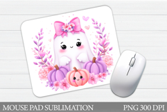 Cute Ghost Mouse Pad Design. Cute Ghost Sublimation Product Image 1