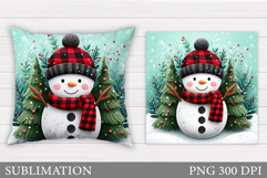 Christmas Snowman Pillow. Christmas Pillow Design Product Image 1