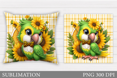 Cute Parrot Pillow Design. Parrot Sublimation Product Image 1