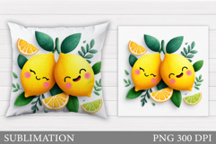 Cute Lemons Pillow Design. Cute Lemons Sublimation Product Image 1
