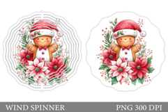 Cute Gingerbread Wind Spinner. Christmas Wind Spinner Design Product Image 1