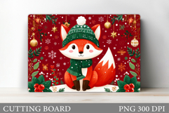 Christmas Fox Cutting Board. Christmas Cutting Board Design Product Image 1