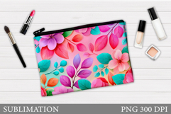 Flowers Makeup Bag Design. Flowers Cosmetics Bag Sublimation Product Image 1