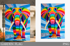 Elephant Garden Flag Design. Elephant Sublimation Product Image 1