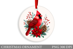 Cardinal Christmas Ornament. Christmas Bird Sublimation Product Image 1