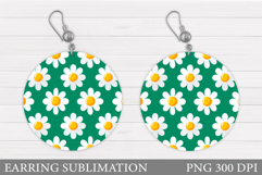 Flowers Round Earring. Daisy Flowers Earring Design Product Image 1