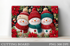 Cute Snowman Cutting Board. Christmas Cutting Board Design Product Image 1