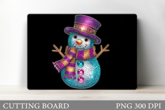 Christmas Cutting Board. Snowman Cutting Board Sublimation Product Image 1