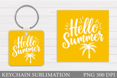 Hello Summer Keychain Sublimation. Summer Keychain Design Product Image 1