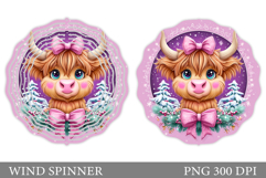 Christmas Cow Wind Spinner. Christmas Wind Spinner Design Product Image 1
